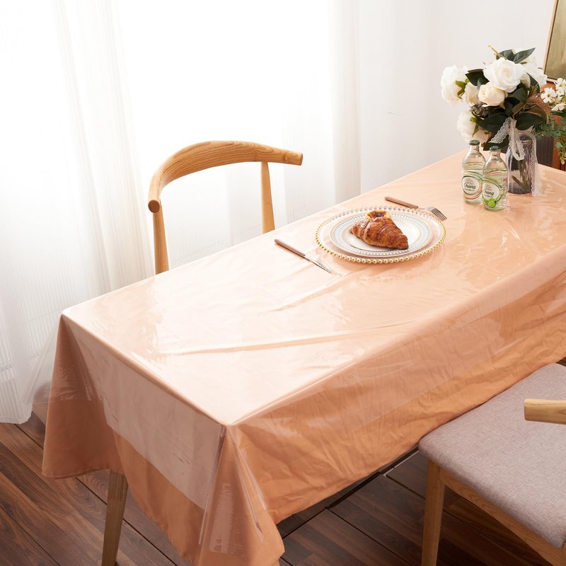 Rawgoodz Clear Plastic Tablecloth Protector Rectangle 60x84 inch Waterproof Oilproof Stain Resistant Wipeable Table Cover for Dining Tables