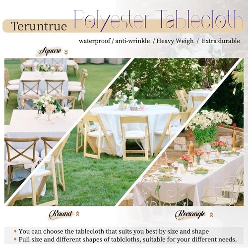 12 Pack White Tablecloths for 8 Foot Rectangle Tables 60 x126 inch,Polyester White Table Clothes in Bulk for Wedding,Waterproof Stain Resistant Washable Rectangle Table Cover for Party Buffet Camping