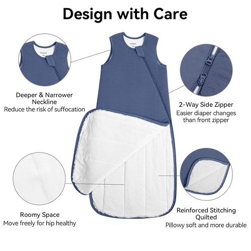 BubblePanda Modal Sleep Sack - Super Soft 0.5 Tog Lightweight Toddler Blanket | 6-12 Months