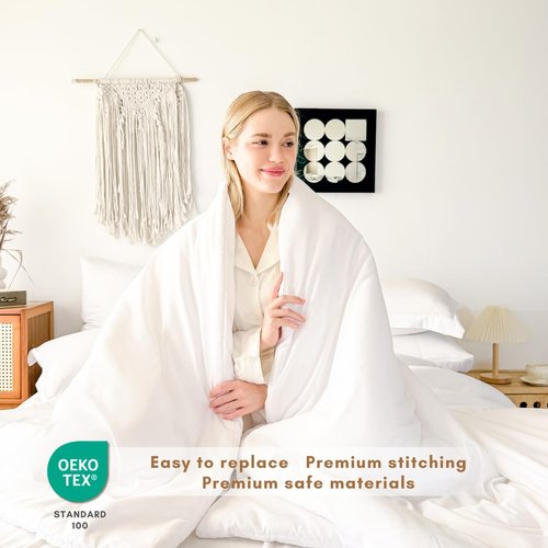FMLIUY Cal King Comforter Duvet Cover Set White - 7-Piece Bed in a Bag, Festive Gift Double Brushed Micorfiber All-Season Soft Bedding with Sheets & Envelope Pillowcases(104"x90",Cal King)