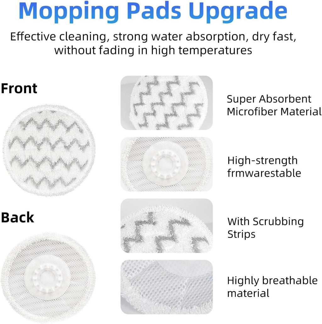 VIEWALL Steam Mop Pads - Replacement for Shark S8000 Series | Soft Washable Dirt Grip - 8 Pack