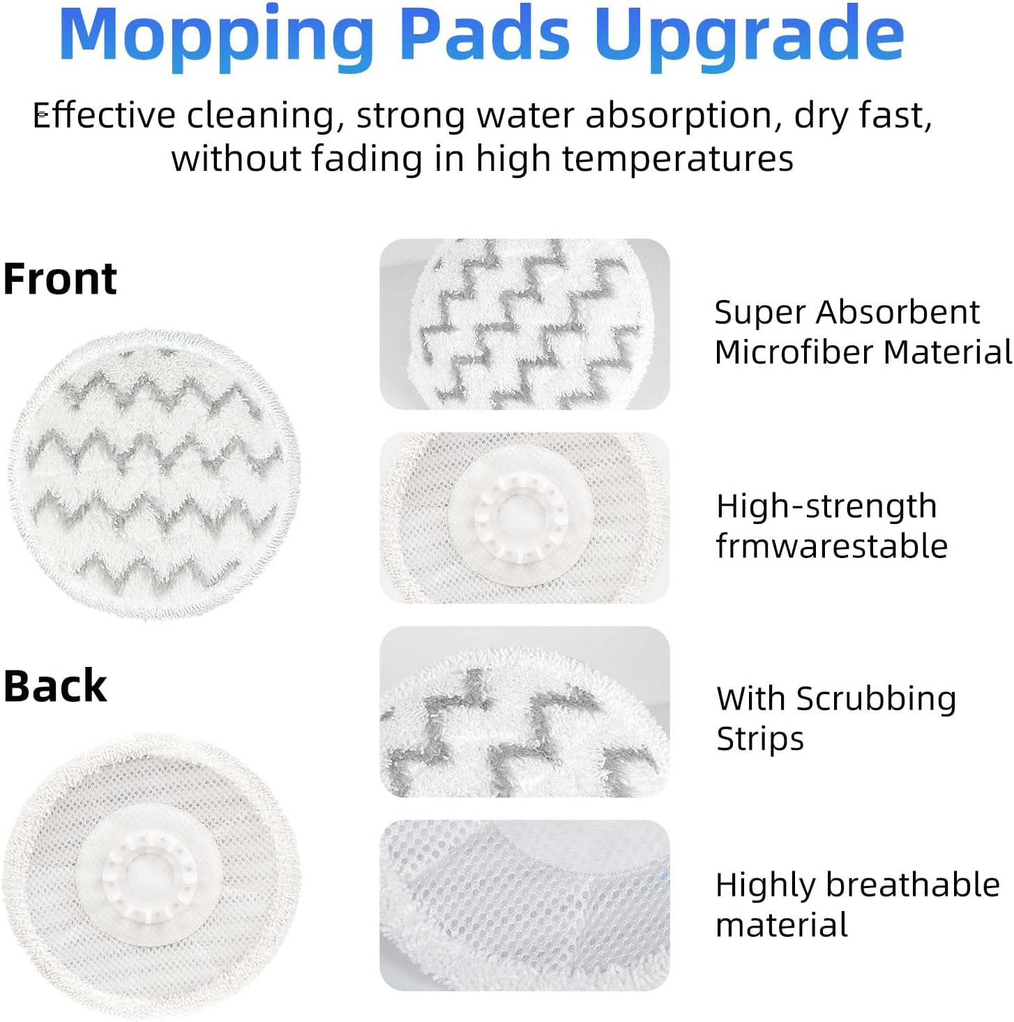 VIEWALL Steam Mop Pads - Replacement for Shark S8000 Series | Soft Washable Dirt Grip - 8 Pack