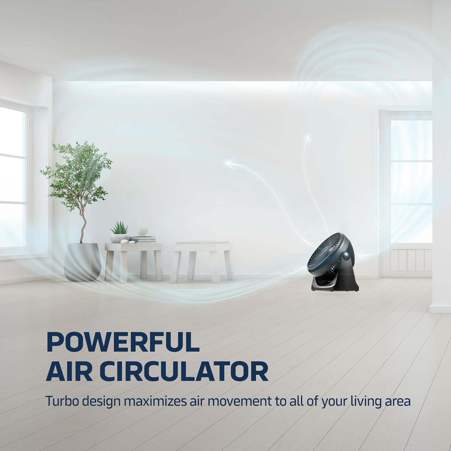 NEXAIR 7" Portable Turbo Fan - 3 Speed Adjustable Air Circulator for Quiet Cooling | Ideal for Bedroom & Office