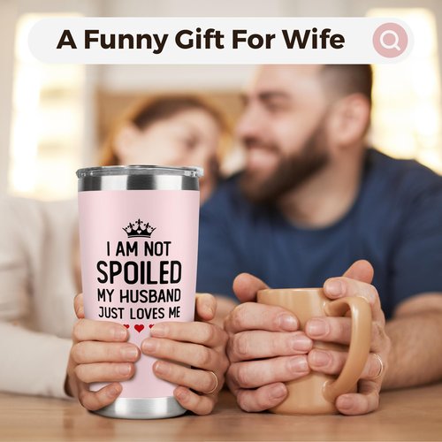 KatAndNat Gifts for Wife from Husband - Wife Gifts - Wedding Anniversary for Women, Birthday, Mothers Day, Christmas Gift for Her - Romantic Gift for Her - 20 Oz Pink Tumbler