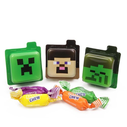Minecraft Creeper Candy Treasure Hunt - Pre-Filled Characters with Fruit Chews | 12 Count Birthday Party Snacks