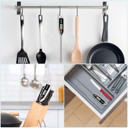 Meat Food Thermometer - Digital Instant Read Cooking Thermometer for BBQ, Oil, Milk & More