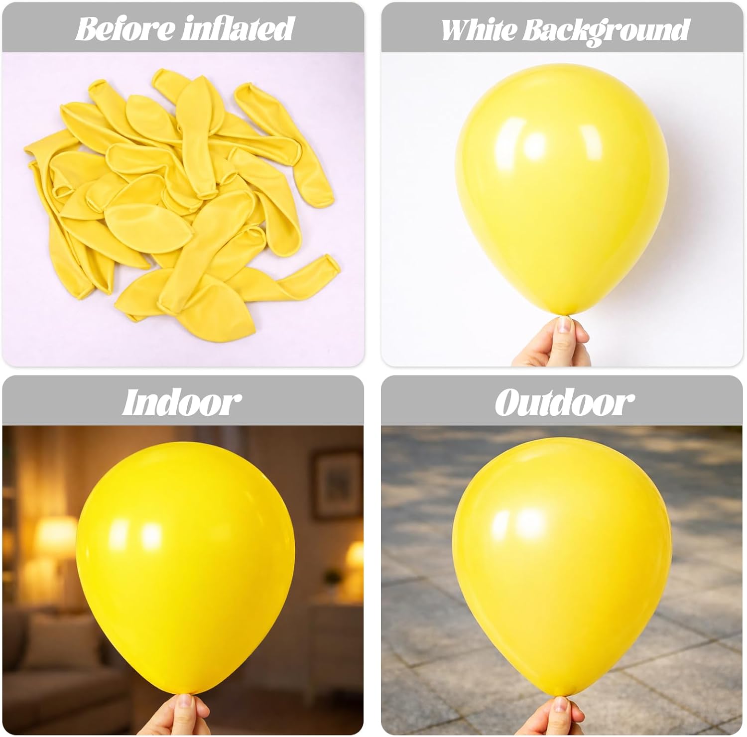 Voircoloria 12-Inch Yellow Latex Balloons - 110pcs for Graduation, Weddings, Birthdays & More