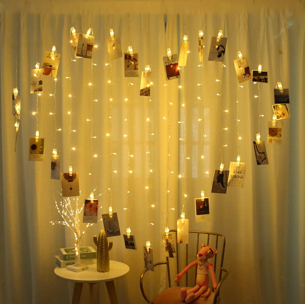 Skiennix LED Fairy Twinkle Lights - 20 Photo Clip String Lights for Indoor/Outdoor Decor | Perfect for Parties & Holidays