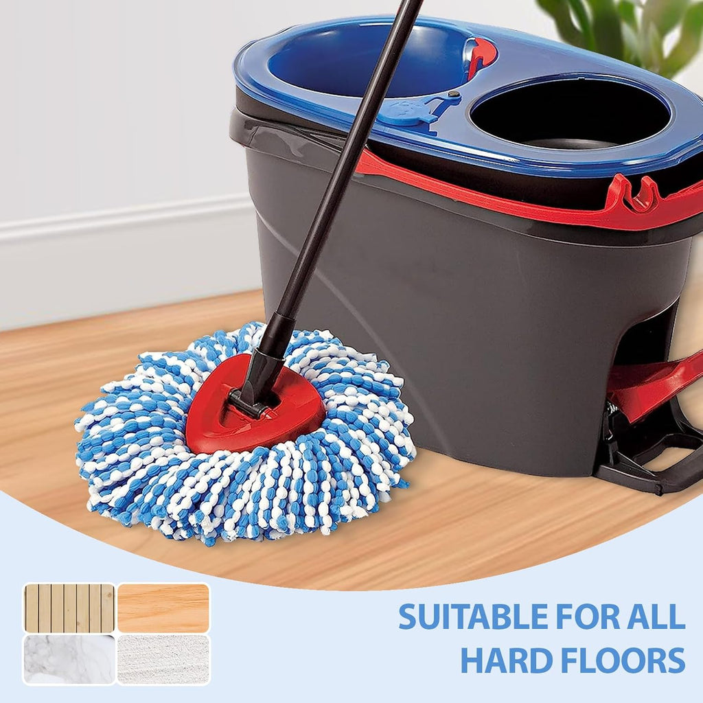 Skiennix Spin Mop Replacement Heads - 3 Pack Microfiber, Machine Washable for Deep Cleaning
