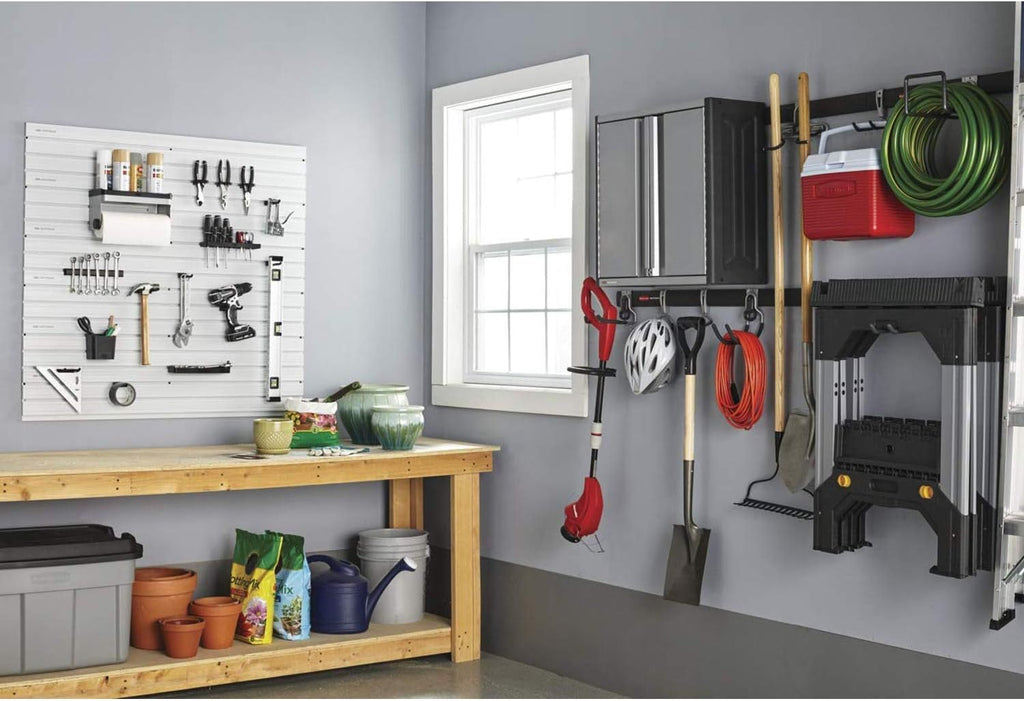 Rubbermaid Garage Hook Organizers - Universal Metallic FastTrack Design | 2 Pack for Easy Storage