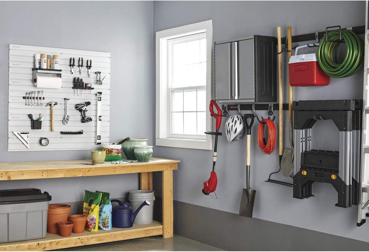 Rubbermaid Garage Hook Organizers - Universal Metallic FastTrack Design | 2 Pack for Easy Storage