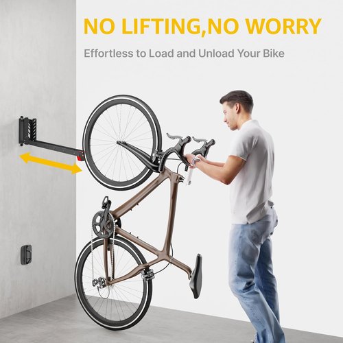 monTEK Swivel Bike Wall Mount - Easy Load & Unload Bike Hanger | Space-Saving Garage Rack, 4 Pack, Holds Up to 77 lbs