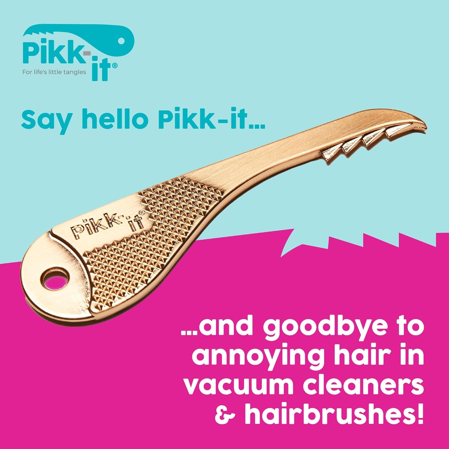 Pikk-it Vacuum Hair Brush Cleaner Tool - Effortlessly Removes Pet & Human Hair | Improves Vacuum Power (Single/Twin Pack)