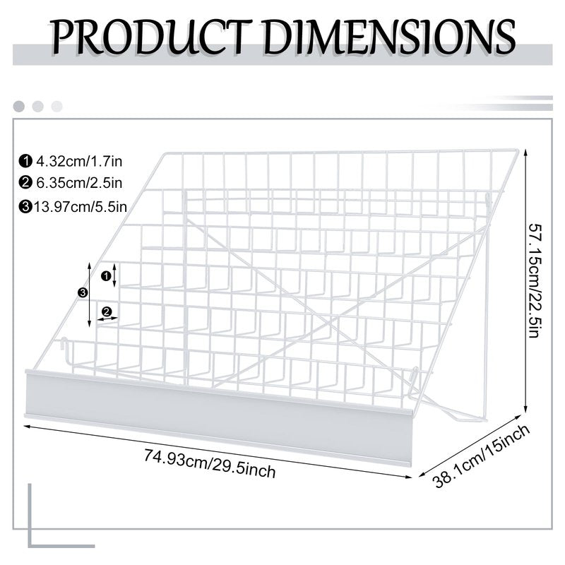Queekay 6 Tier Wire Countertop Rack Comic Book Rack Wide Tabletop Display Magazine for Book Brochure Literature Greeting Card Shelf Holder Stand (White)