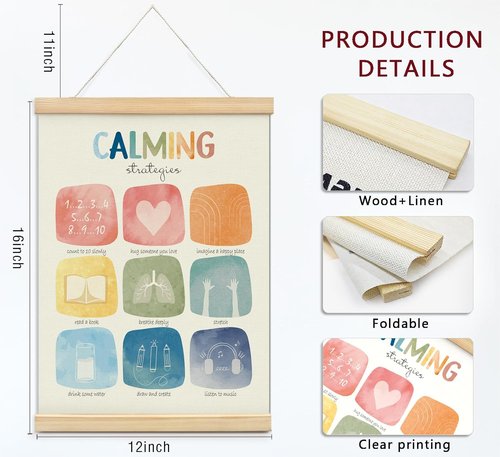 Foedor Calming Corner Poster - Mental Health Wall Art for Kids | Perfect for Nursery & Counseling Spaces