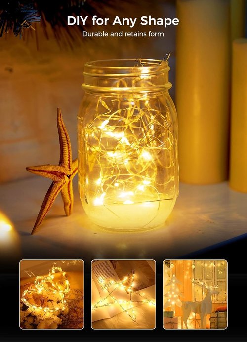 Brightown LED Fairy Lights - 12 Pack Battery Operated Waterproof Silver Wire | 7 Feet, 20 LED for Weddings & Parties