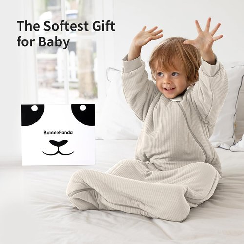 BubblePanda Bamboo Sleep Sack | Supersoft 1.5 Tog Long Sleeve Wearable Blanket for Babies 6-12 Months