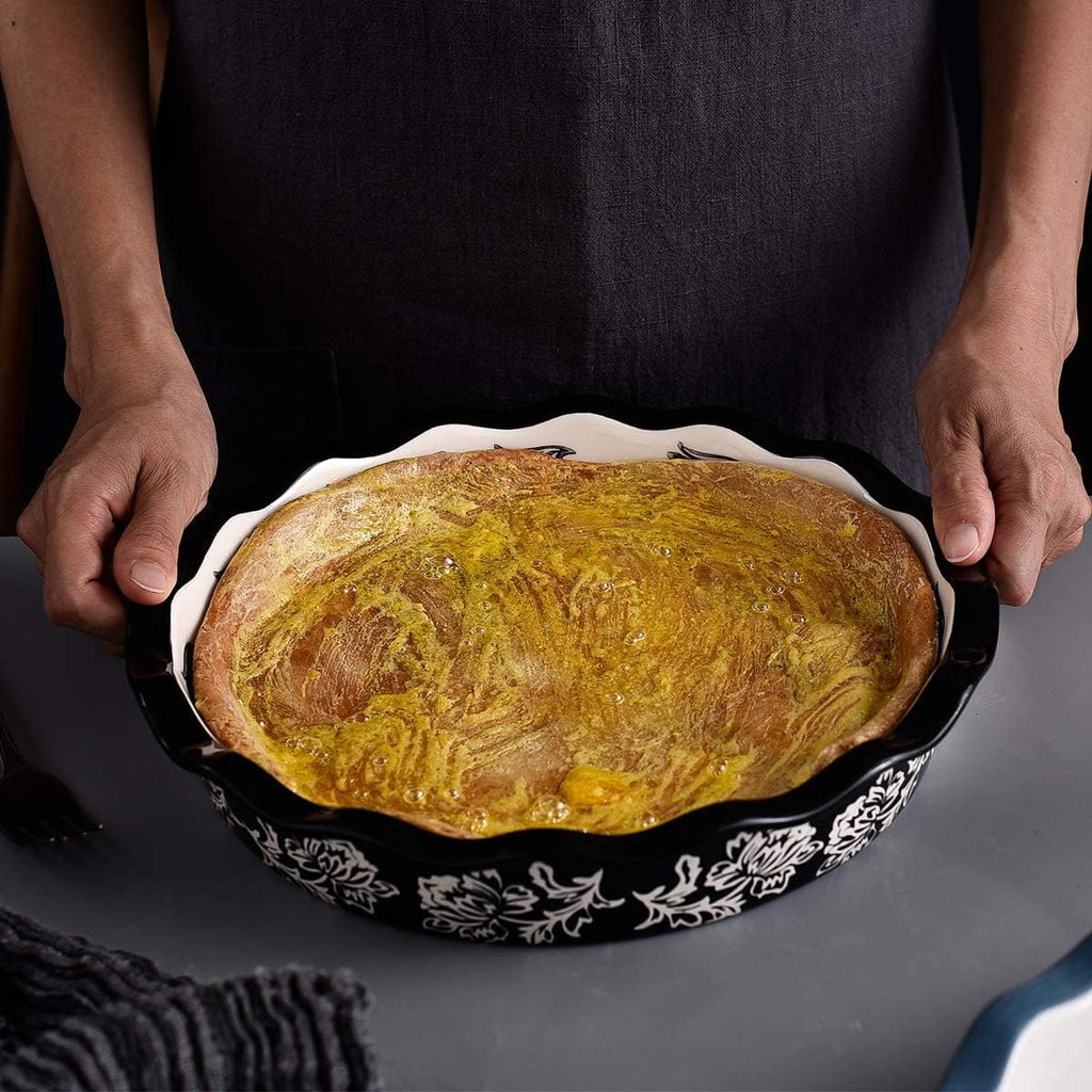 Wisenvoy Ceramic Pie Dish - Non-Stick Deep Dish Baking Plate for Perfect Pies