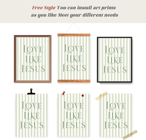 LARTSFRO Coquette Wall Art Decor - Sage Green Bow Posters | Inspirational Bible Verses | 12x16 Inch Set of 4 Unframed