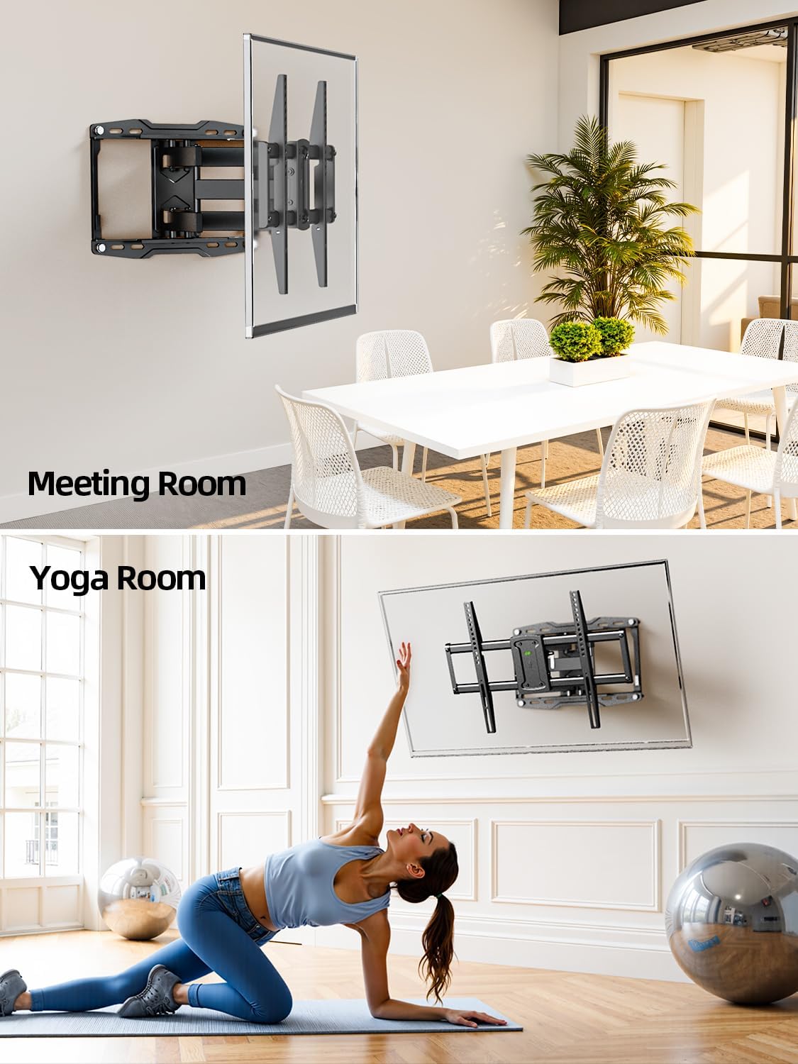 USX Mount Full Motion TV Wall Mount - Swivel & Tilt for 42-86 Inch TVs, Dual Articulating Arms, VESA 600x400mm, Max 132lbs Capacity