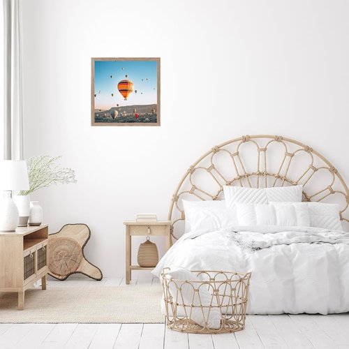 JCJMY 12x12 Inch Picture Frame - Rustic Brown Wall Gallery Frame with Shatter Resistant Plexiglass