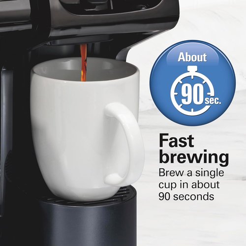 Hamilton Beach FlexBrew Coffee Maker - 2-Way Brewing with K-Cup Pods & Grounds, Black | Single Serve & 12-Cup Pot