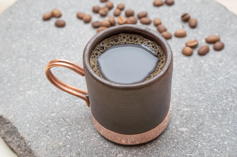CHILE A MANO, Handcrafted Clay and Copper Espresso Cups Set (2 Pack), Elegant Design, Perfect for Coffee, Espresso, Latte, Tea