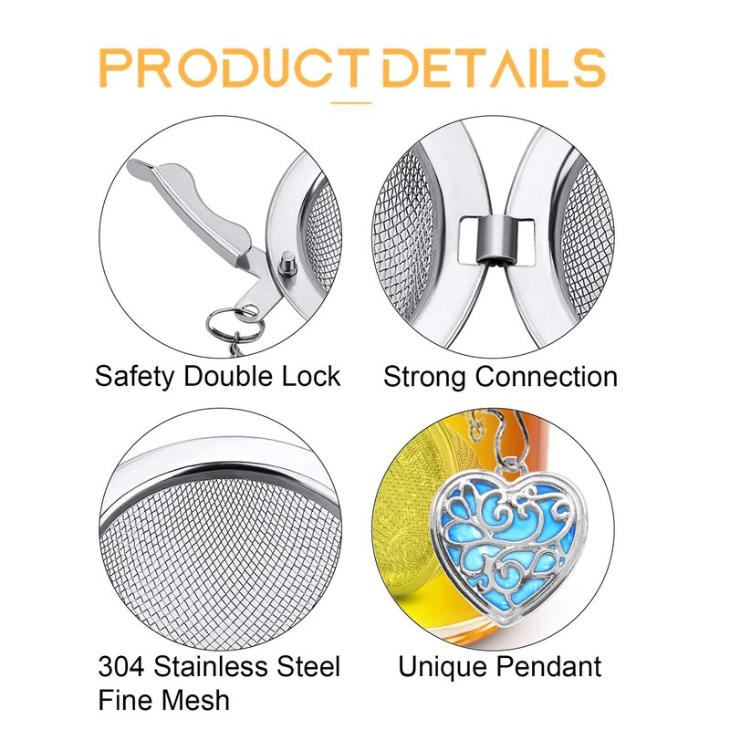 NSTaygate 2pcs Tea Infuser Tea Strainers for Loose Tea Luminous Heart Pendant Loose Leaf Tea Steeper Tea Ball Handmade Fluorescent Stone Tea Diffusers for Loose Tea Tea Sets for Women
