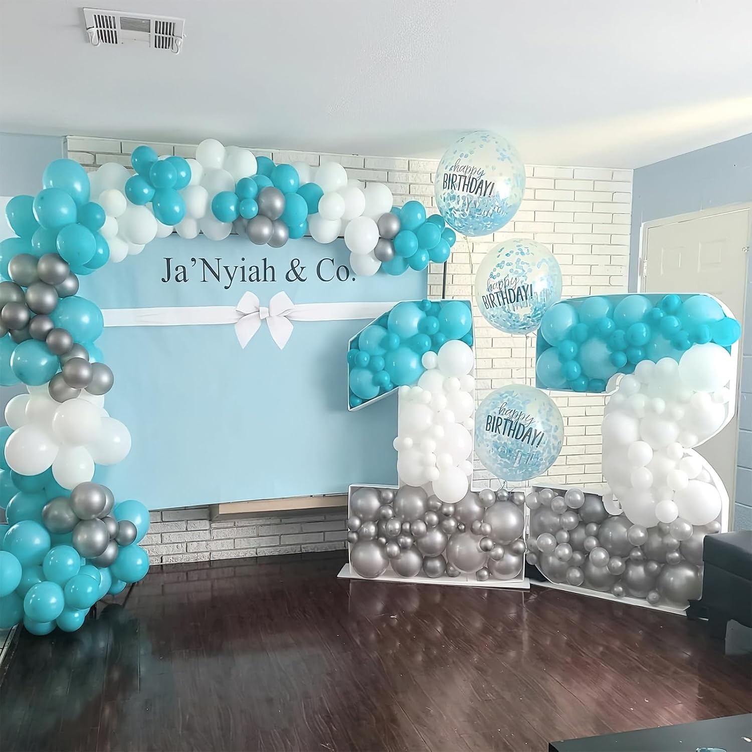 PartyWoo Teal Balloons - 100-Piece Pack in 5, 10, 12 Inch Sizes | Perfect for Baby Showers & Birthday Parties