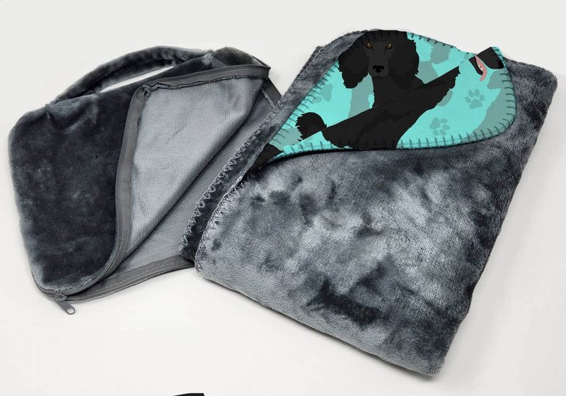 Caroline's Treasures MLM1022TBLT Black Standard Poodle Soft Travel Blanket with Bag Airplane Blanket, Indoor Outdoor Camping Blanket for Traveling, Picnics, Beach Trips, Concerts