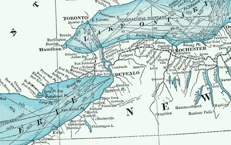 Historic Map - World Atlas - 1948 Great Lakes including Canals and Tributary Navigable Streams. - Vintage Wall Art - 36in x 24in