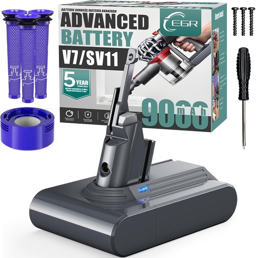 EGR Advanced 9000mAh V7 Battery Replacement - Compatible with Dyson SV11 V7 Models | Handheld Vacuum Power