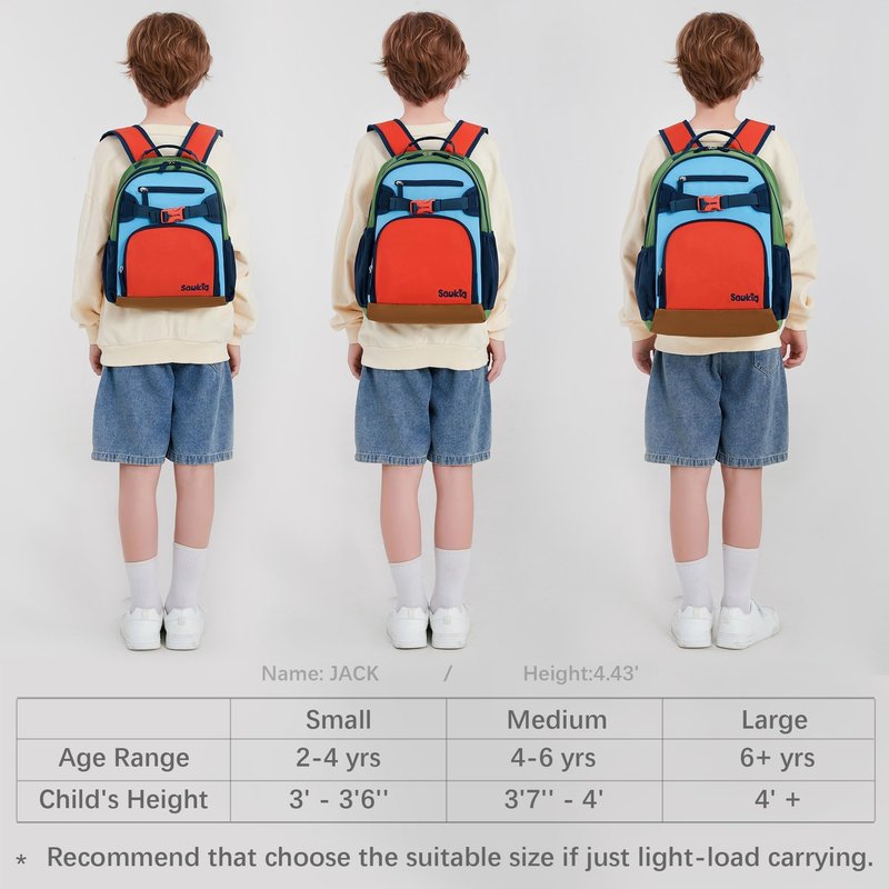 Sawkig Cute Mini Toddler Backpacks for Boys 2-4 Little Kids Backpack Preschool Bookbag (Orange Blue)
