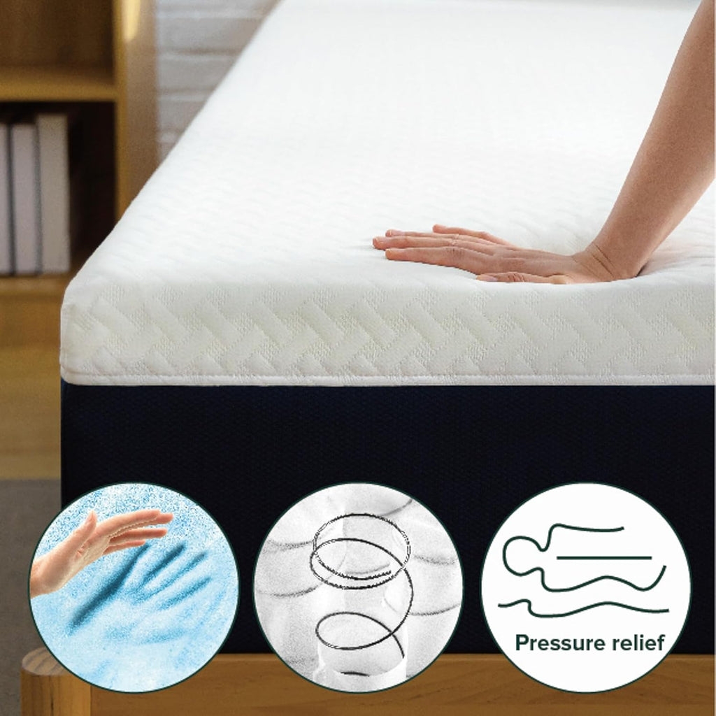 ZINUS 10 Inch Full Hybrid Mattress - Cooling Comfort, Medium Firm, Fiberglass Free, Motion Isolation