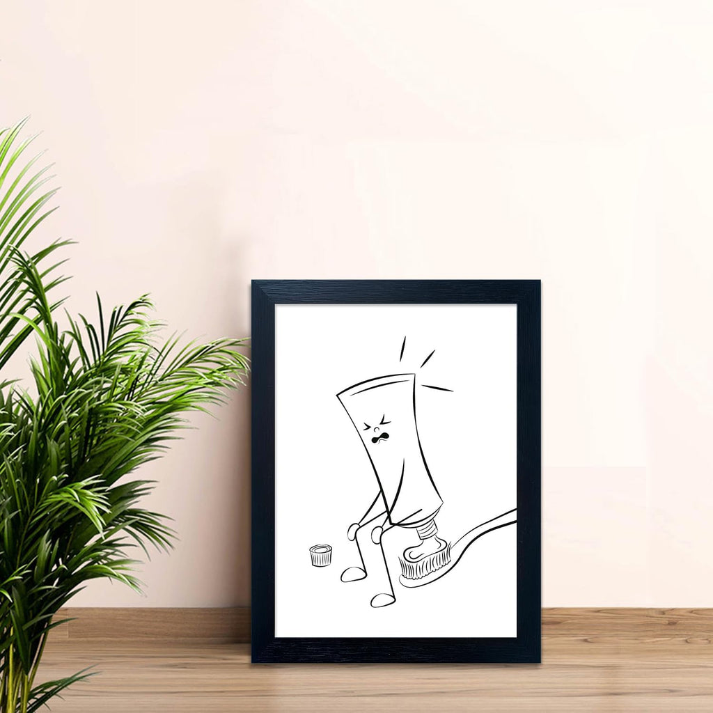 Regine Switzerland Black and White Bathroom Wall Decor - Funny Toilet Canvas Print | Minimalist Humor Art