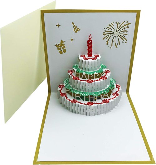 **Skiennix 3D Pop-Up Birthday Card - Warming LED Light & Music | Perfect for Mom, Wife, or Friends**