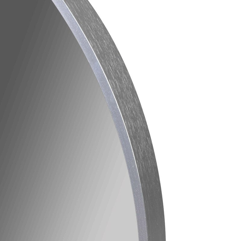 Cortesi Home Opra Mirror, Round 24" with Brushed Silver Metal Frame