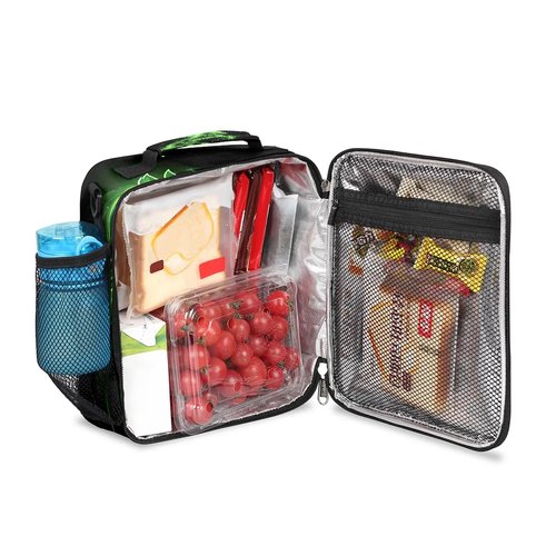Pardick Lunch Box for Kids Boys Girls Green Fire Horse Kids Lunch Bag Insulated Lunch Bag Tote with Adjustable Shoulder Strap Teens Lunchbox Cooler School Picnic