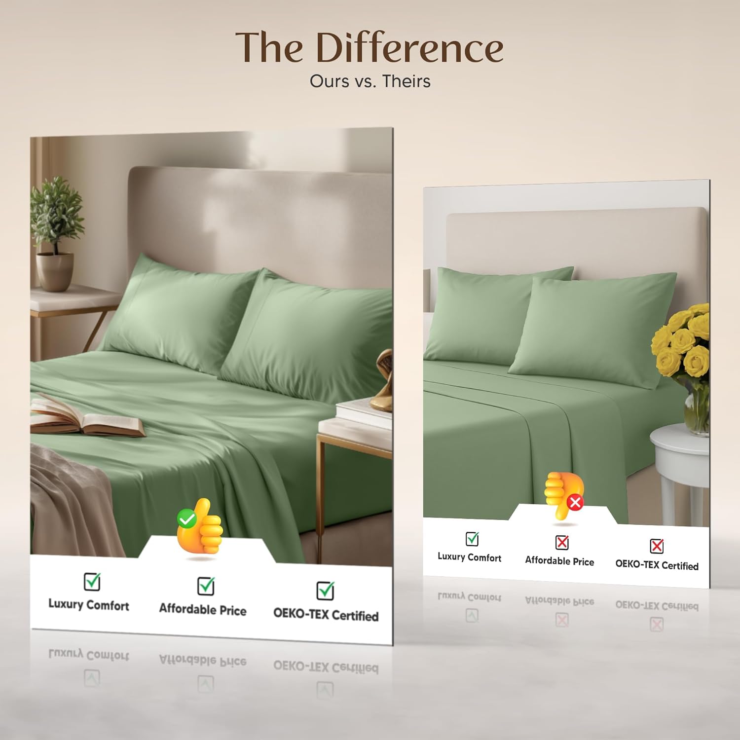 Utopia Bedding Twin XL Sheet Set - Soft & Breathable Microfiber, 3-Piece in Sage Color