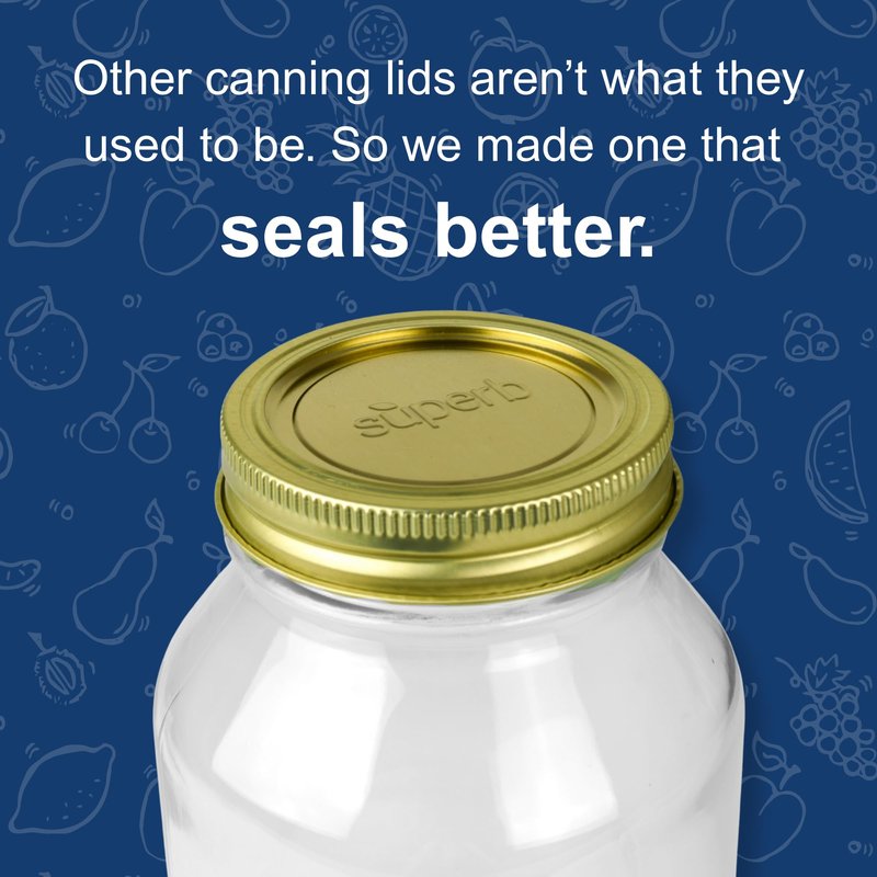 Superb Regular Mouth Mason Jar Canning Lids with Bands/Jar Rings – Made in the USA