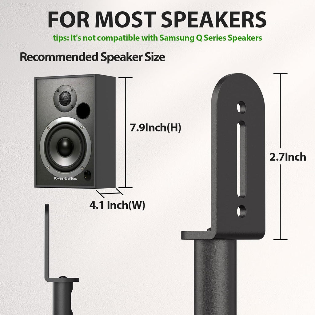 USX MOUNT Universal Speaker Stands - Height Adjustable 30" to 39" for Satellite & Bookshelf Speakers | Supports Up to 11 lbs (Pair)