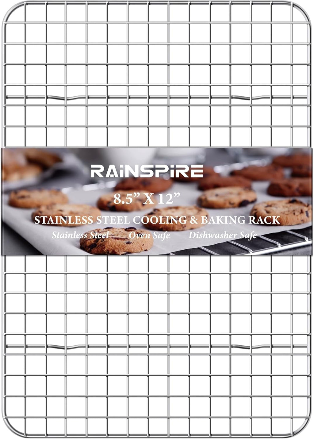 Rainspire Stainless Steel Cooling Rack - Heavy Duty Oven Safe Baking Rack | Fits Quarter Sheet Pan (8.5" x 12")