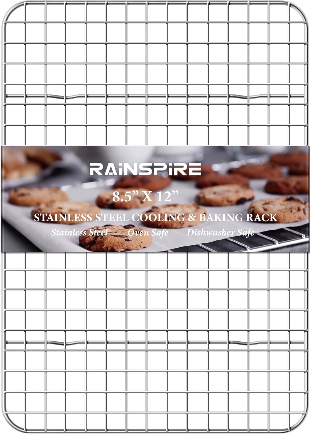 Rainspire Stainless Steel Cooling Rack - Heavy Duty Oven Safe Baking Rack | Fits Quarter Sheet Pan (8.5" x 12")