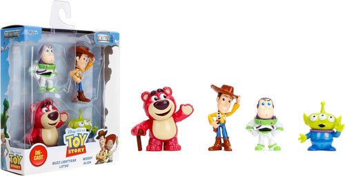 Jada Toy Story Metalfigs 4-Pack | Buzz Lightyear, Woody, Alien & Lotso | 2.5” Diecast Collectible Figures for Kids 8+
