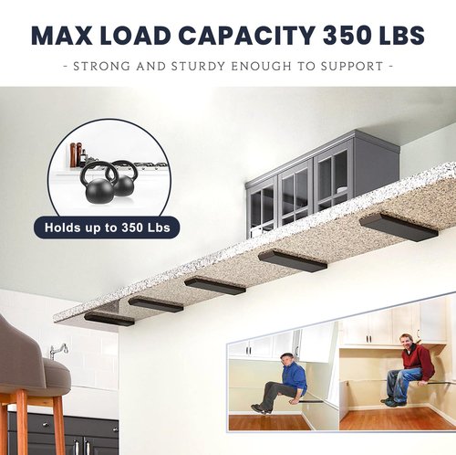 Hidden Island Countertop Support Bracket 1 Pack Black 34 Inch Heavy Duty Granite Countertop Bracket Iron Island Support Brackets for Granite Quartz Wood