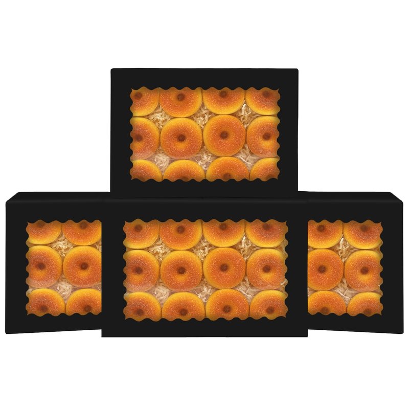 qiqee Auto-pop Up Deep Blue Cookie Box with Window 14x10x2.5 inch 24Pcs Bakery Pastry Macaron Bakery Box For Packaging