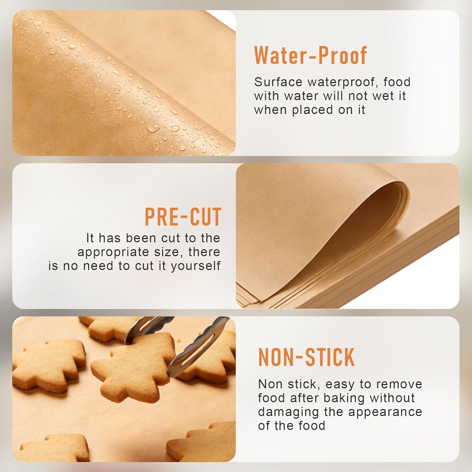 Skiennix Parchment Paper Sheets - 500 Pcs Heavy Duty Pre-Cut 12x16 Inch Non-Stick Baking Paper for Oven & Air Fryer