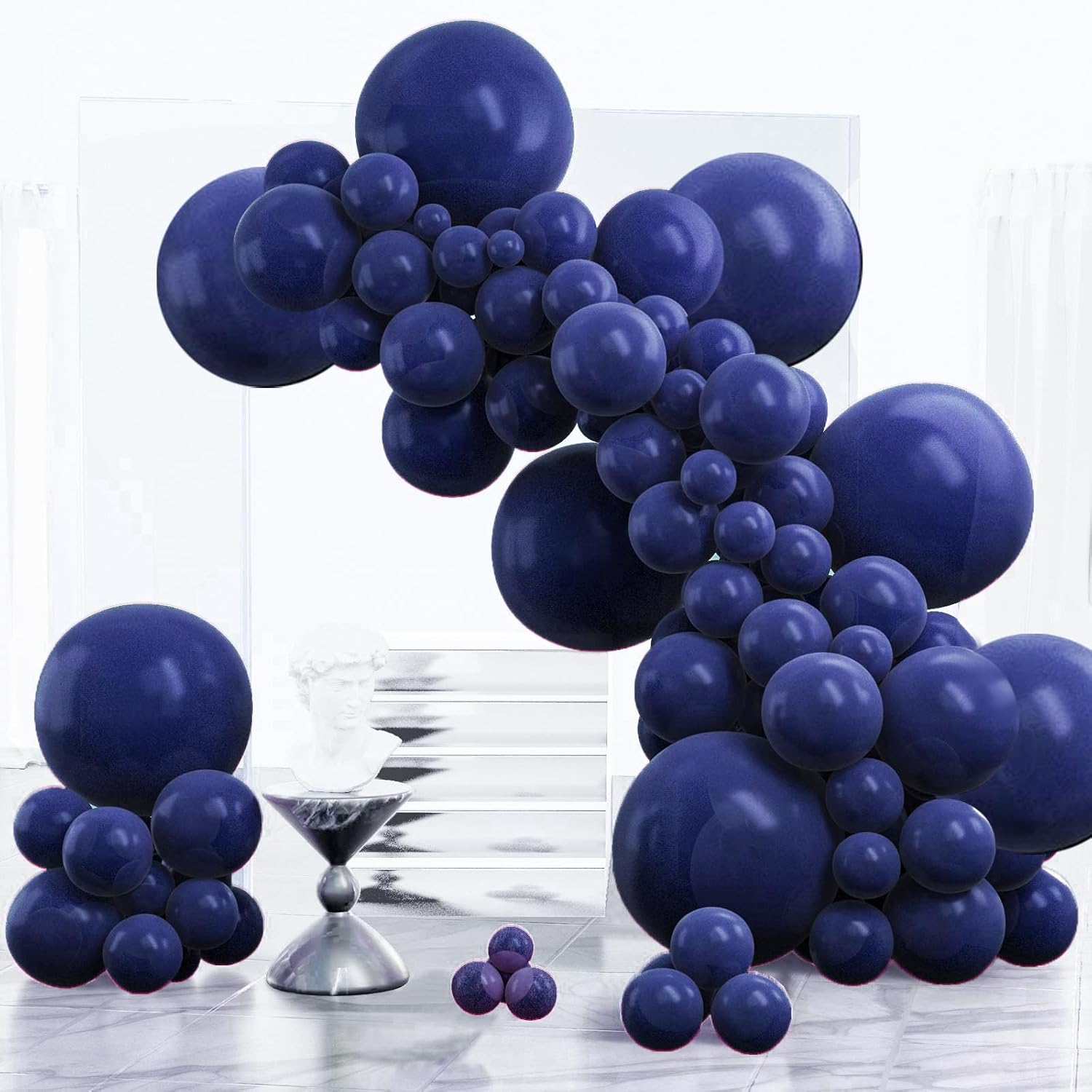 PartyWoo Navy Blue Balloon Arch Kit - 100 Pcs in 5, 10, 12 Inch Sizes | Perfect for Graduation, Wedding, Baby Shower, Birthday Decor