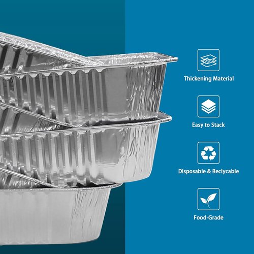 8x8 Disposable Aluminum Foil Pans - Clear Lids, 20 Pack | Ideal for Baking, Roasting & Buffets