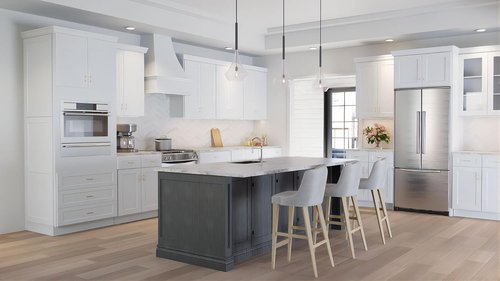 Furinno Shaker Wall Kitchen Cabinet - 2 Doors, 2 Shelves, Ready to Assemble | White, 12" D x 24" W x 36" H